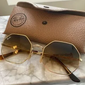 Ray Ban Octagonal Gold 1972 Women’s Sunglasses with case Ray-Ban | Accessories | Ray Ban Octagonal Gold 972 Womens  main image 4